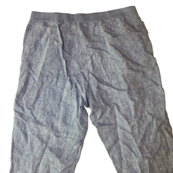 J Jill Love Linen Light Blue Line Straight Leg Pants Medium - Picture 4 of 6
